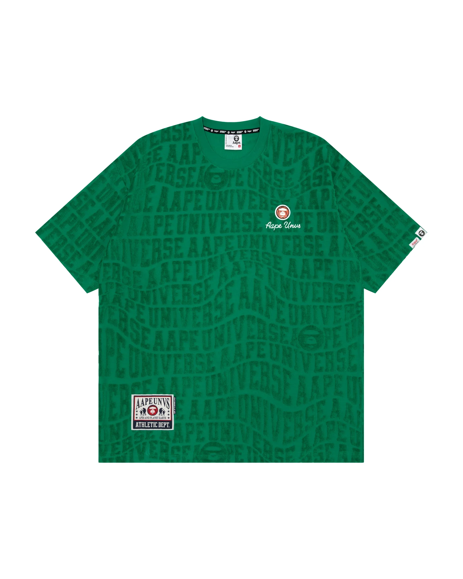 Moonface patch jacquard terry tee