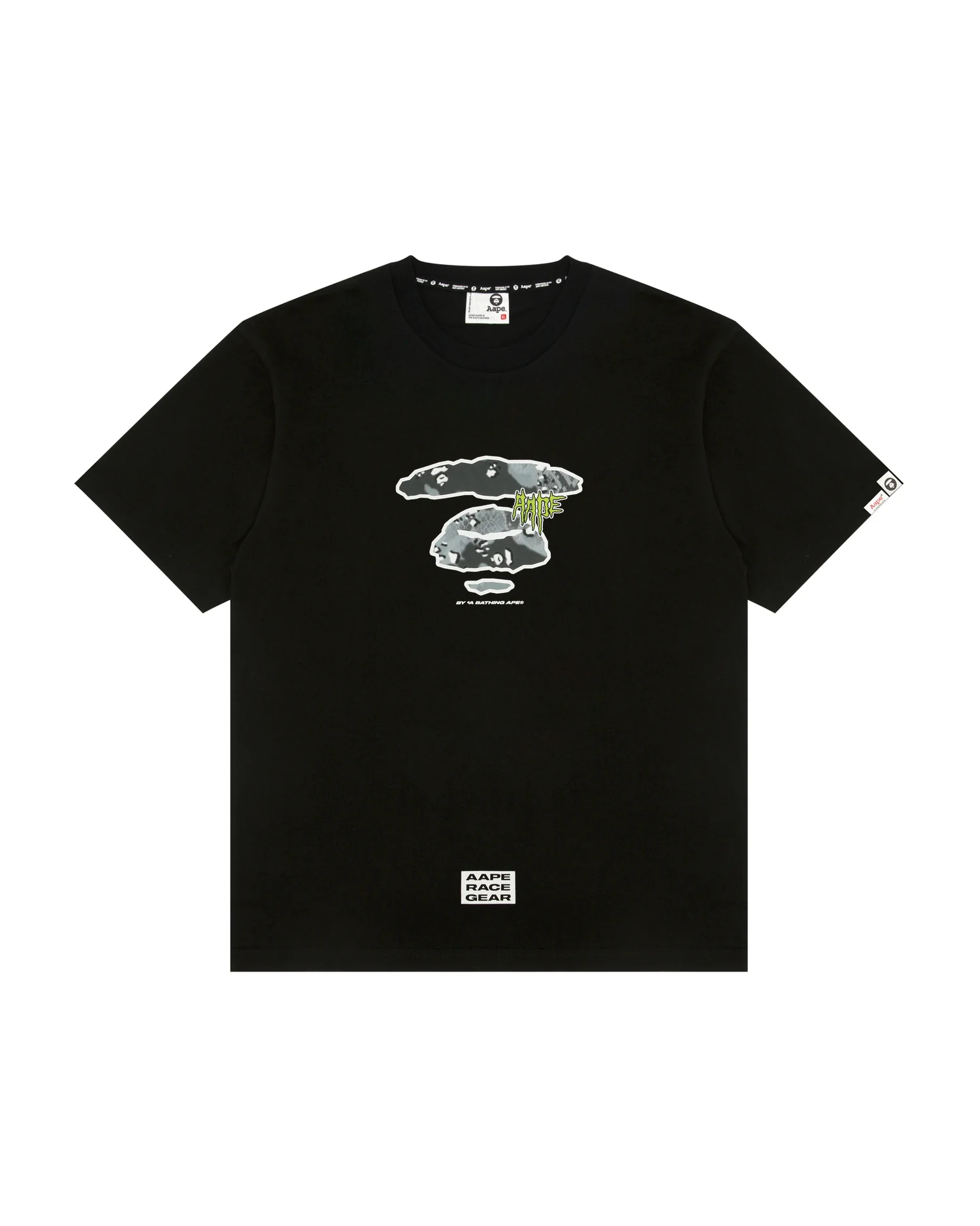 Camo moonface logo tee