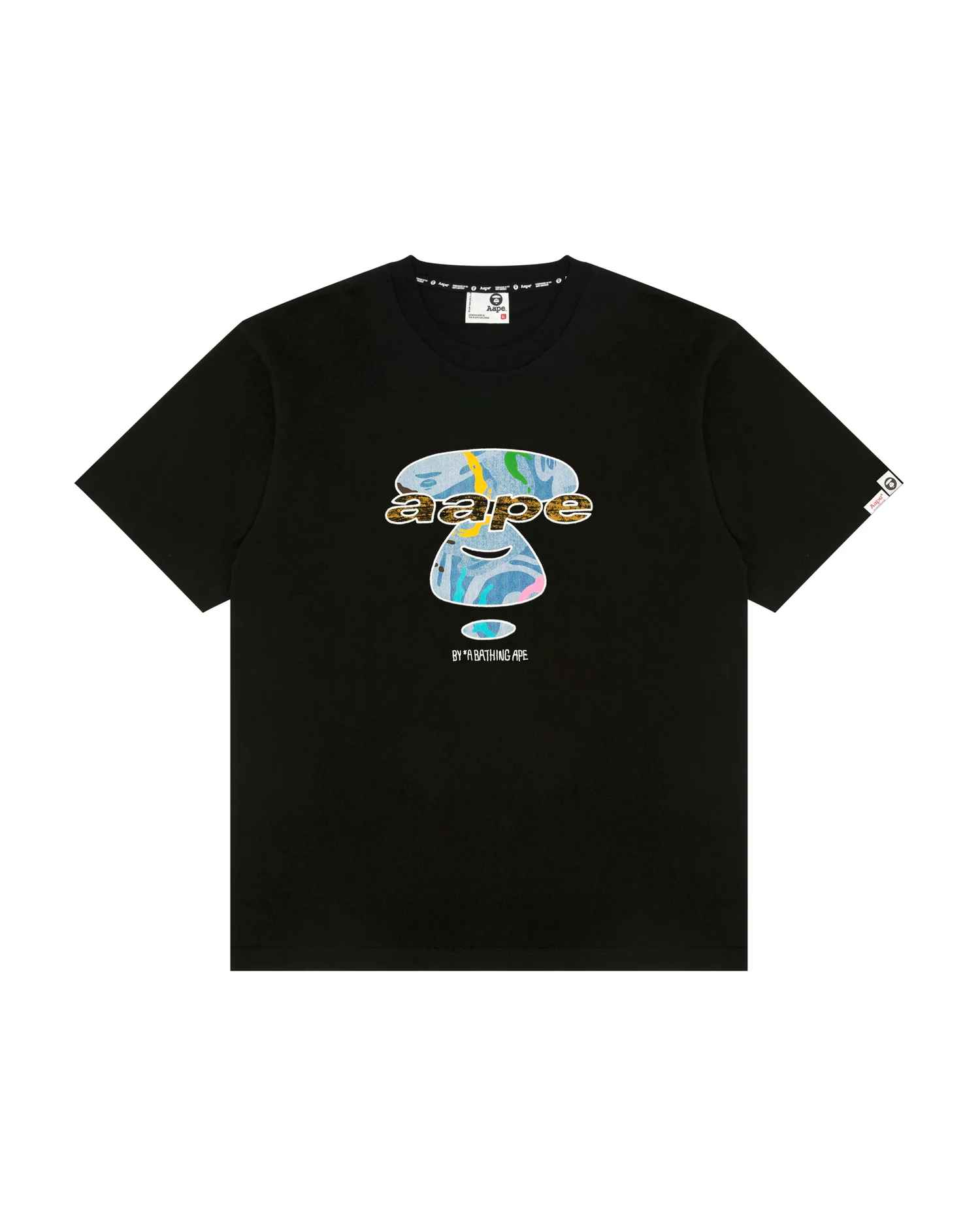 AAPEUNVS camo moonface logo short sleeve tee