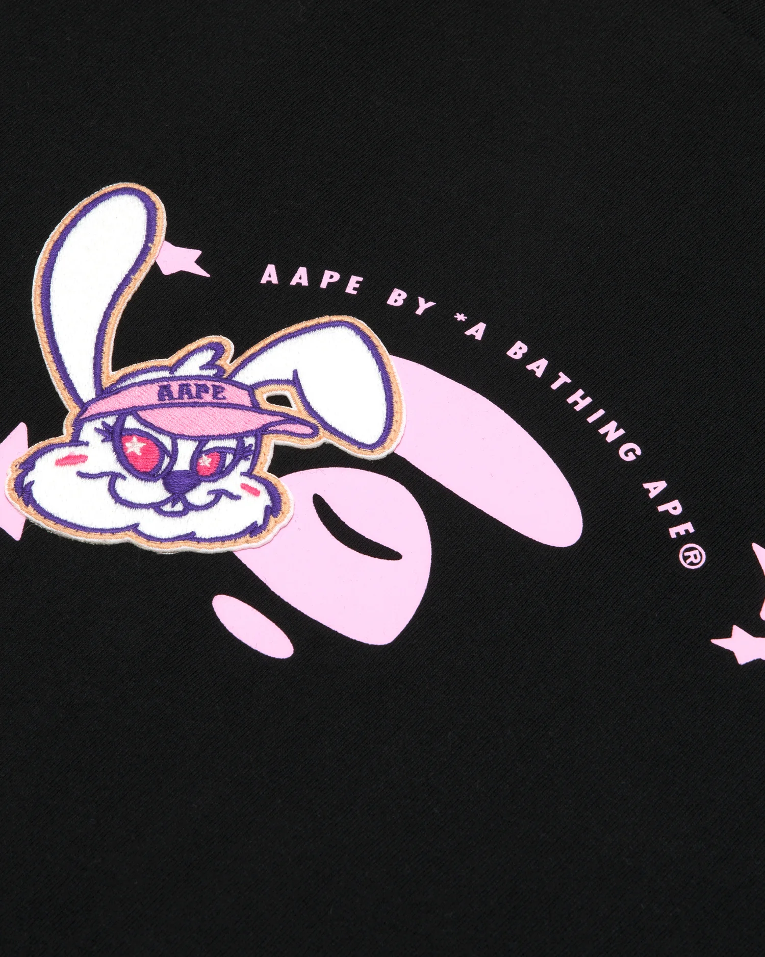 Moonface rabbit embroidered graphic tee - Image 3