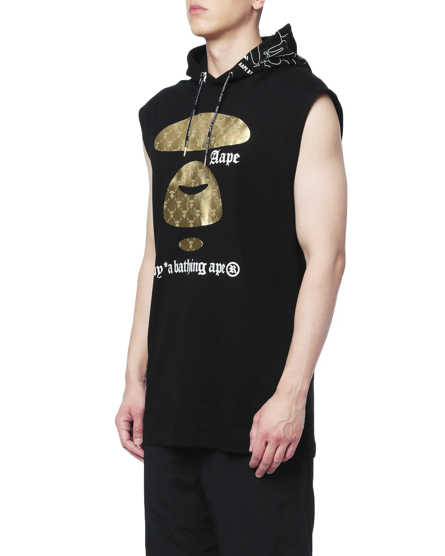 Metallic Moonface sleeveless hoodie - Image 3