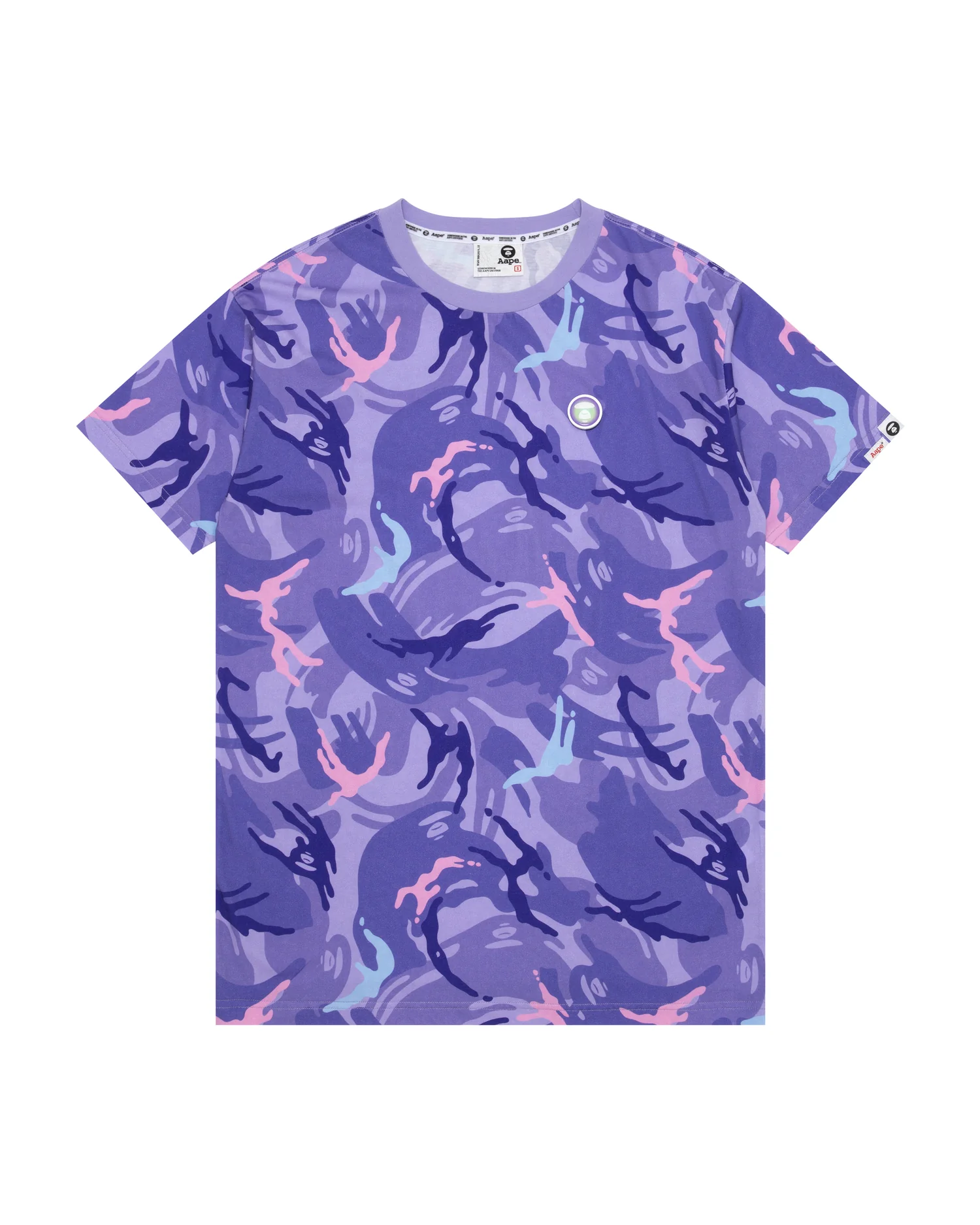 Moonface patch camo graphic tee