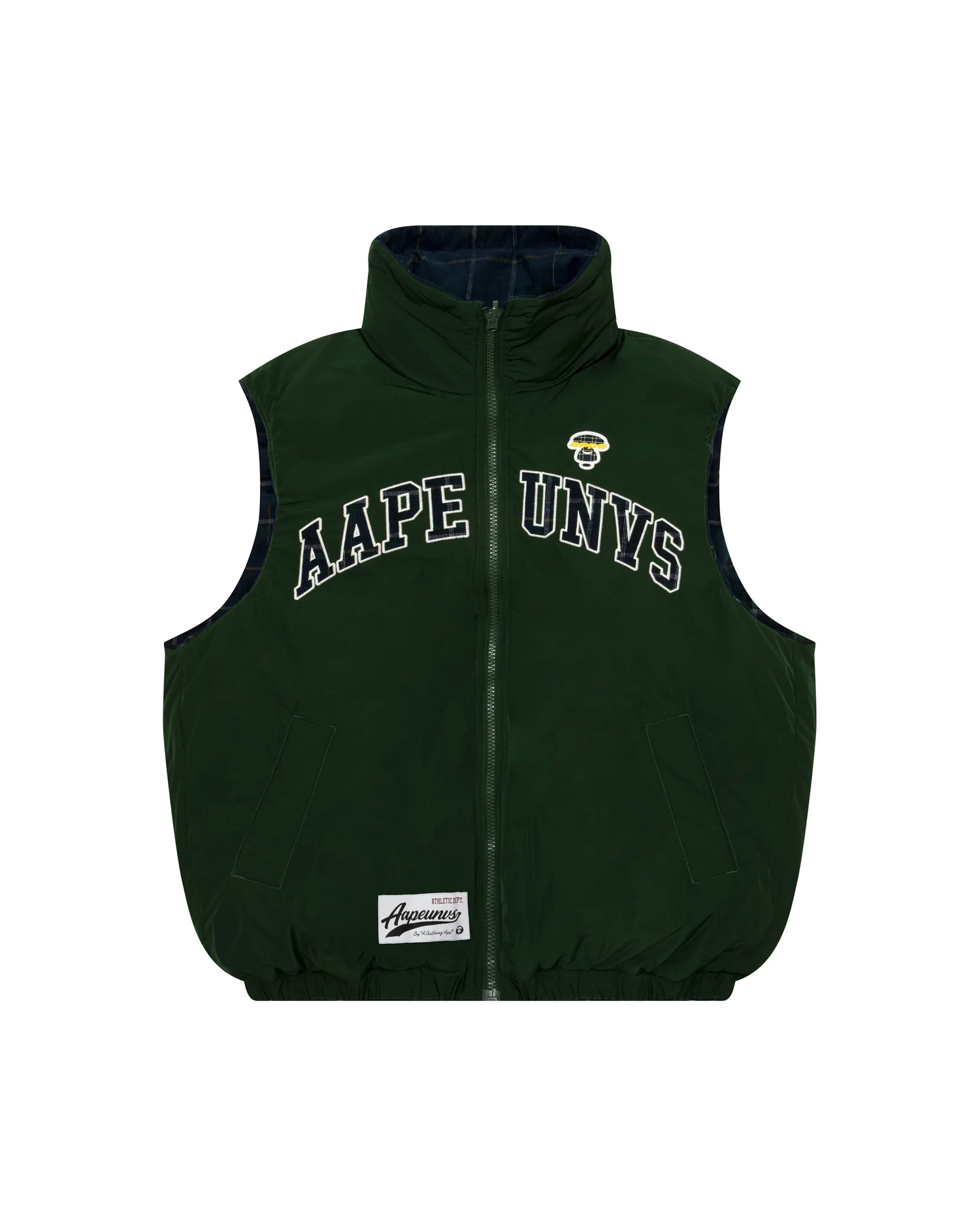 Moonface logo check zip-up vest - Image 10