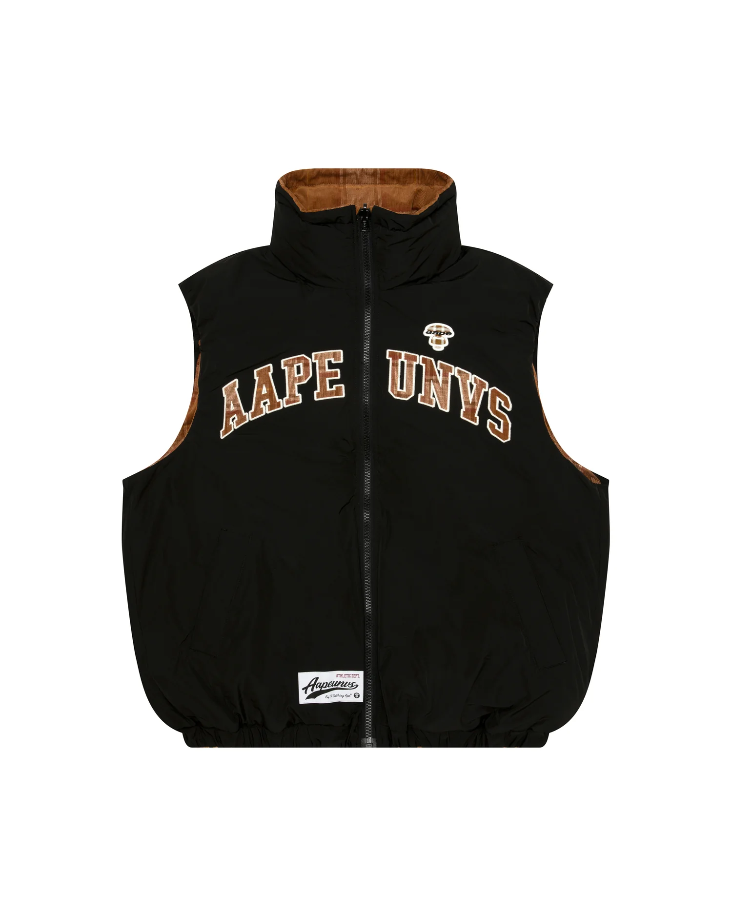 Moonface logo check zip-up vest - Image 3