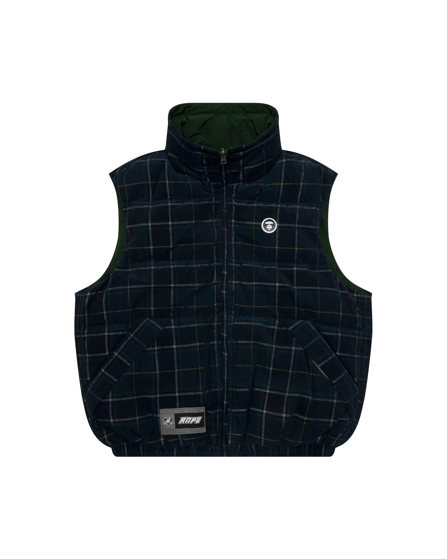 Moonface logo check zip-up vest - Image 8